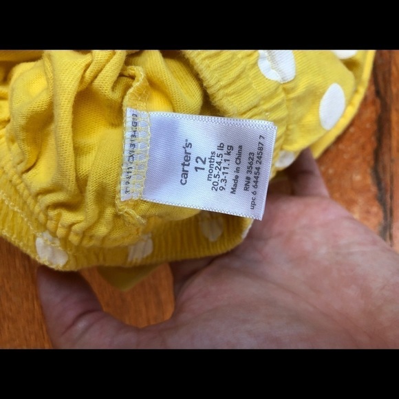Carter’s Yellow Polka Dot Skirt 12M - Picture 3 of 3